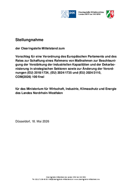 Vorschlag des Europäischen Parlaments und des Rates für einen Industrial Accelerator Act , Stellungnahme_der_CSzum_Industrial_Accelerator_Act.pdf, 388 KB Vorschlag des Europäischen Parlaments und des Rates für einen Industrial Accelerator Act