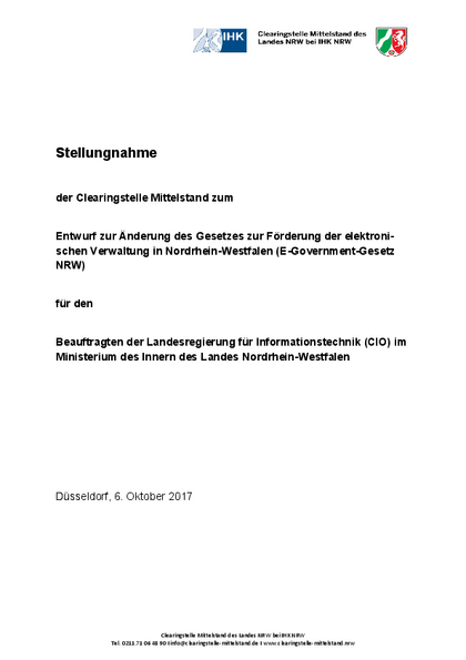 Änderung des E-Government Gesetzes NRW