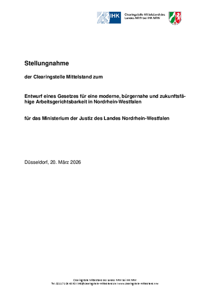 Entwurf eines Gesetzes für eine moderne, bürgernahe und zukunftsfähige Arbeitsgerichtsbarkeit 