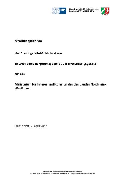 Eckpunkte E-Rechnungsgesetz