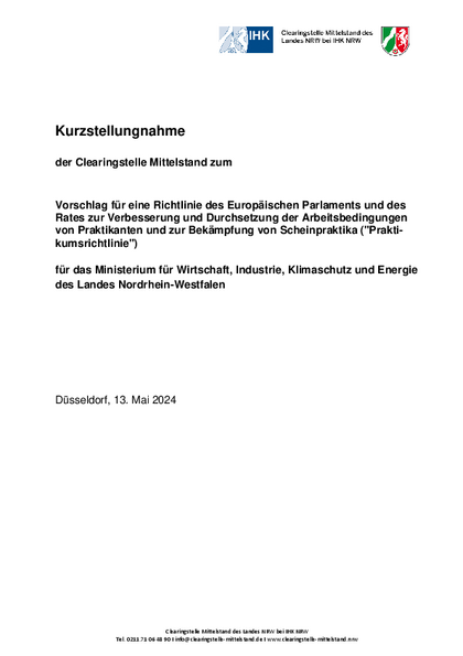 Richtlinienvorschlag zur Verbesserung und Durchsetzung der Arbeitsbedingungen von Praktikanten und zur Bekämpfung von Scheinpraktika ("Praktikumsrichtlinie")